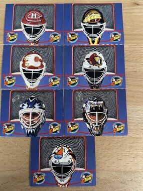 1996-97 Kellogg's Tony's Team Tiger Goalie Mask Complete Set (7) Canada Only